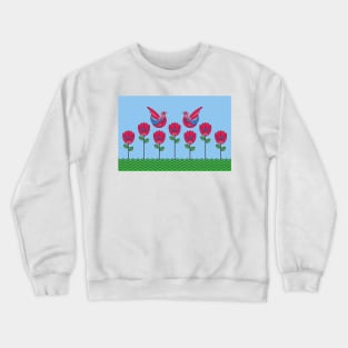 Mexican Flowers and Birds Folk Art Crewneck Sweatshirt